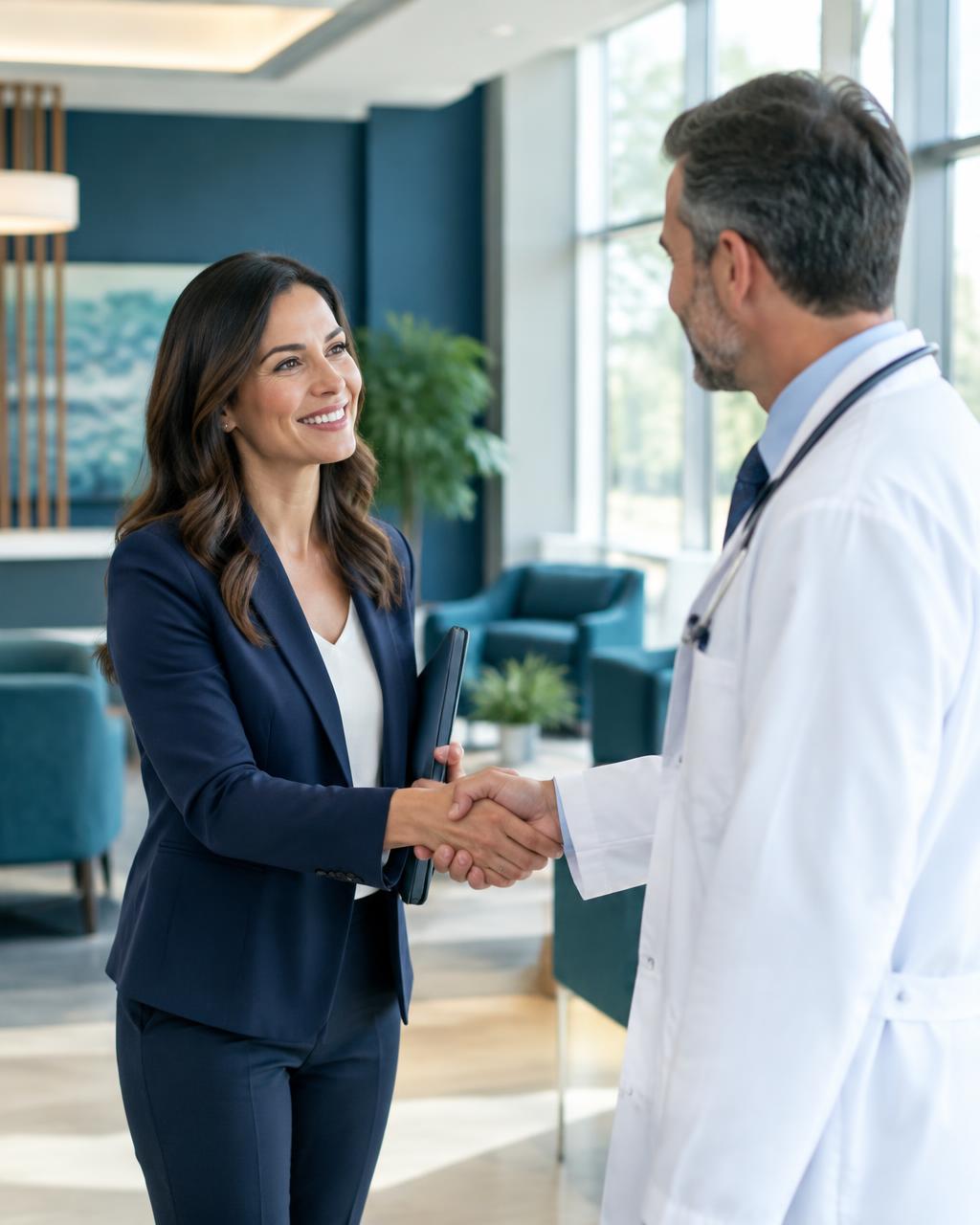 A Future Health Partners consultant meeting with a physician